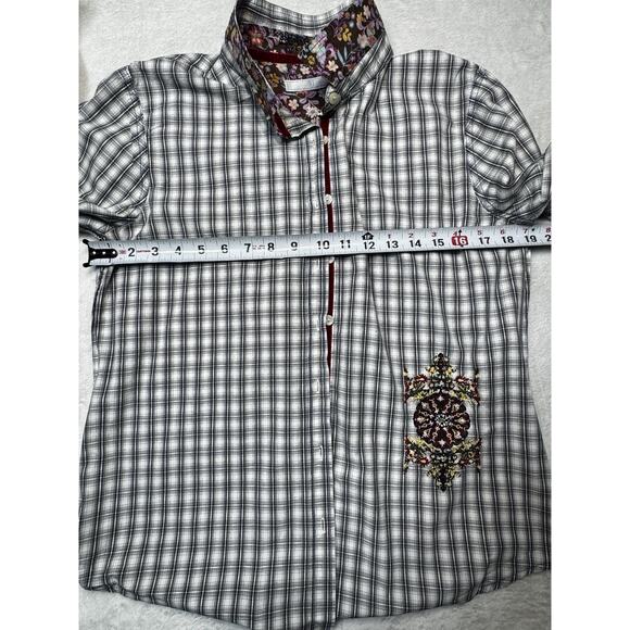 3J Workshop Johnny Was Embroidered Plaid Shirt Boho Artisan SZ M - Picture 8 of 12